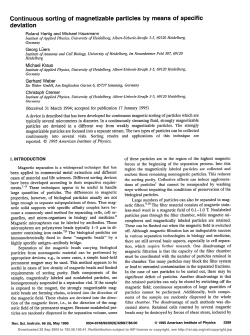 Continuous sorting of magnetizable particles by means of specific