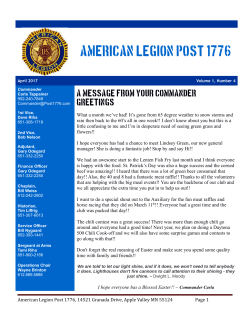 April - American Legion Post 1776