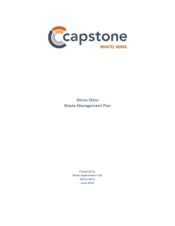 Minto Mine Waste Management Plan