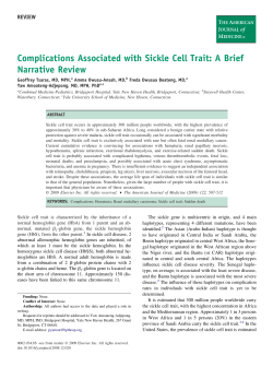 Complications Associated with Sickle Cell Trait: A Brief Narrative