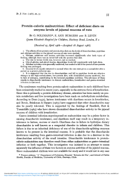 Protein-calorie malnutrition: Effect of deficient diets on enzyme