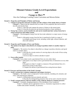 Science Grade-Level Expectations - Challenger Learning Center St