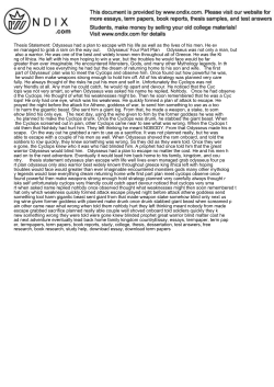 Thesis Statement: Odysseus had a plan to escape with his lif