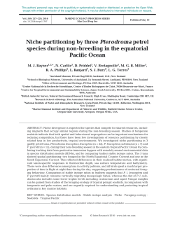 Niche partitioning by three Pterodroma petrel species
