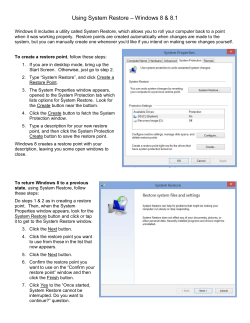 System Restore in Windows 8