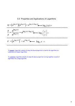5.5 Properties and Applications of Logarithms