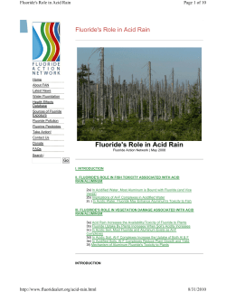 Fluoride`s Role in Acid Rain - Agriculture Defense Coalition
