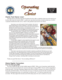 New Operating for Christ Newsletter!