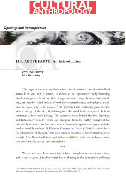 LIFE ABOVE EARTH: An Introduction