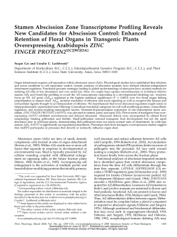Stamen Abscission Zone Transcriptome Profiling Reveals New