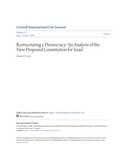 Restructuring a Democracy: An Analysis of the New Proposed