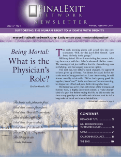 Newsletter Winter 2017 - The World Federation of Right to Die