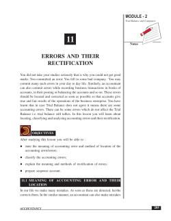 ERRORS AND THEIR RECTIFICATION