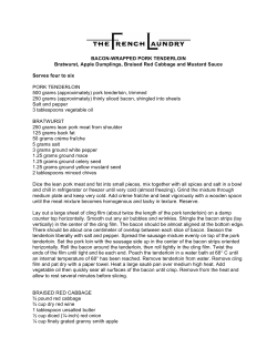 Pork Tenderloin with Bratwurst, Apple Dumplings