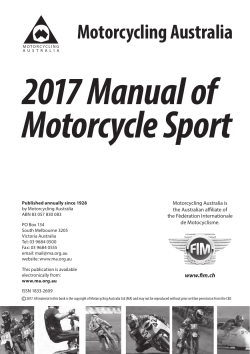 2017 Manual of Motorcycle Sport