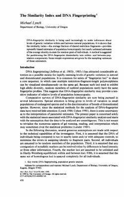 The Similarity Index and DNA Fingerprinting