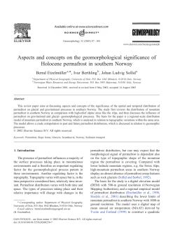 Aspects and concepts on the geomorphological significance of
