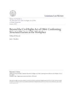 Beyond the Civil Rights Act of 1964: Confronting Structural Racism