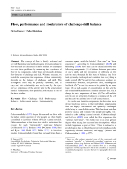 Flow, performance and moderators of challenge
