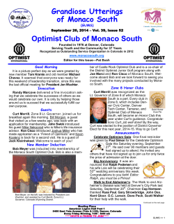 September 26, 2014 G.U.M.S. - Optimist Club of Monaco South