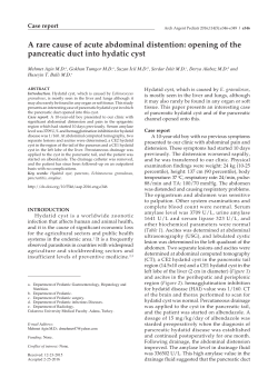 opening of the pancreatic duct into hydatic cyst