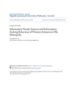 Information Needs, Sources and Information Seeking Behaviour of