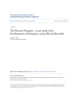 The Bracero Program : a case study of its development, termination