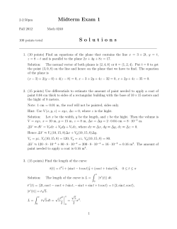 Midterm Exam 1 Solutions
