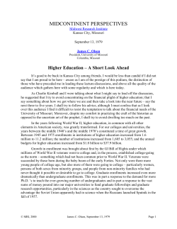 Higher Education &ndash; A Short Look Ahead