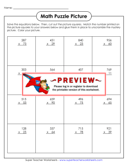 Math Puzzle Picture - Super Teacher Worksheets