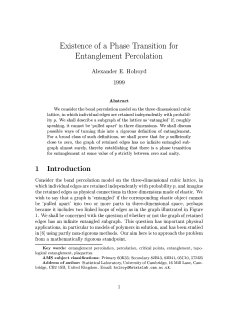 Existence of a Phase Transition for Entanglement Percolation