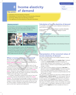 Sample Unit 8 Income elasticity of demand