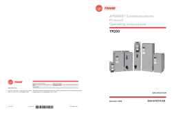 APOGEE&reg; Communications Protocol Operating Instructions