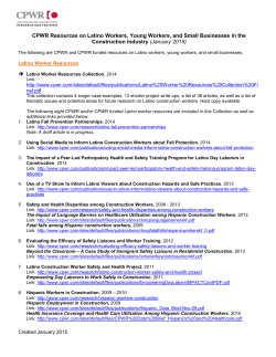 CPWR Resources on Latino Workers, Young Workers, and Small