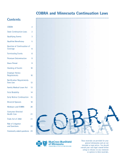 COBRA and Minnesota Continuation Laws
