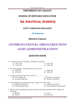 International Organisation and Administration
