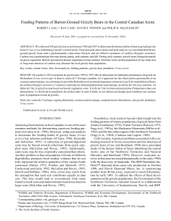 Feeding Patterns of Barren-Ground Grizzly Bears in the Central