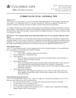 curriculum vitae - general tips