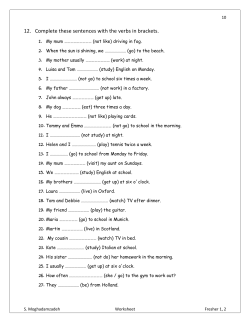 12. Complete these sentences with the verbs in brackets.