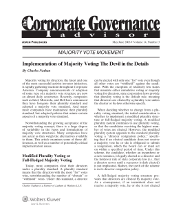 MAJORITY VOTE MOVEMENT Implementation of Majority Voting