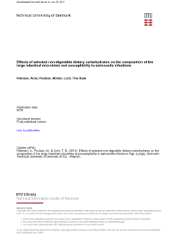 Effects of selected non-digestible dietary carbohydrates