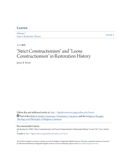 "Strict Constructionism" and "Loose Constructionism" in Restoration