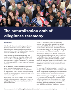 The naturalization oath of allegiance ceremony