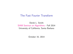 The Fast Fourier Transform - UCSB Math