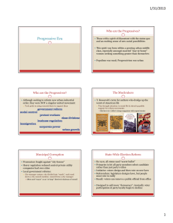 Progressive Era - Moore Public Schools