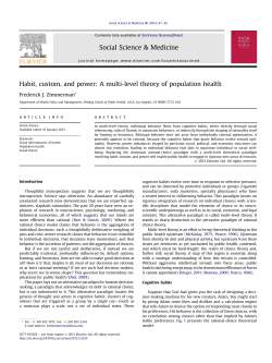Habit, custom, and power: A multi-level theory of population health
