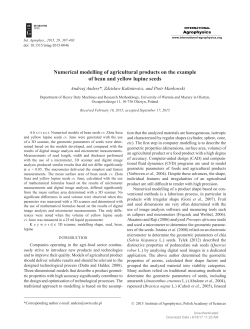 Numerical modelling of agricultural products on the example of bean