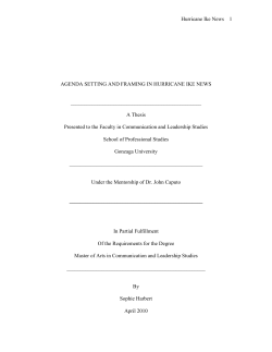 Hurricane Ike News 1 AGENDA SETTING AND FRAMING IN