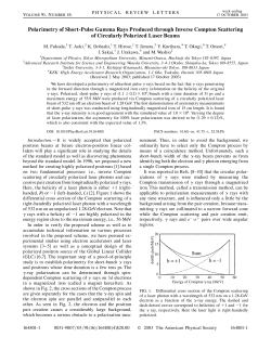 Polarimetry of Short-Pulse Gamma Rays Produced - JLC