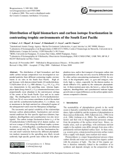 Distribution of lipid biomarkers and carbon isotope